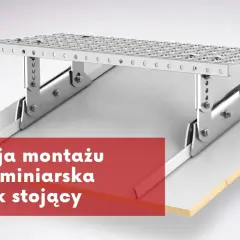 Instrukcja montażu ławy kominiarskiej na dachówce karpiówce bez cięcia łat. Metalowa konstrukcja wsparta na dachówce.