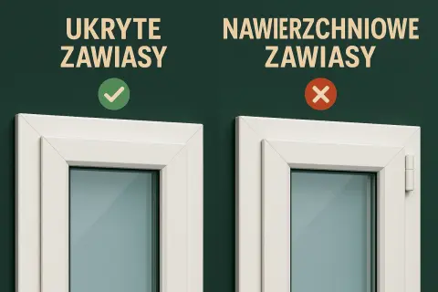 Okna z ukrytymi zawiasami są bardziej awaryjne od klasycznych? Porównanie dwóch typów okien: z ukrytymi i nawierzchniowymi zawiasami.