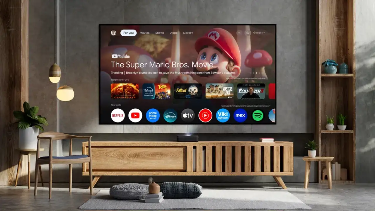 Projektory krótkiego rzutu zamiast telewizora do salonu? Oto nowoczesne rozwiązanie z Google TV, oferujące dostęp do ulubionych filmów i seriali.